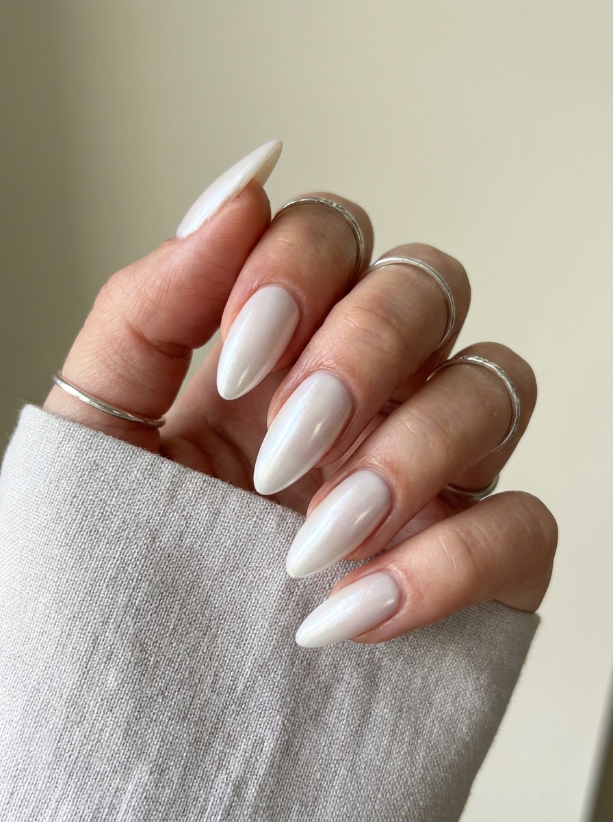 White Chrome Stiletto Nails als Stiletto Nägel Inspiration 2026